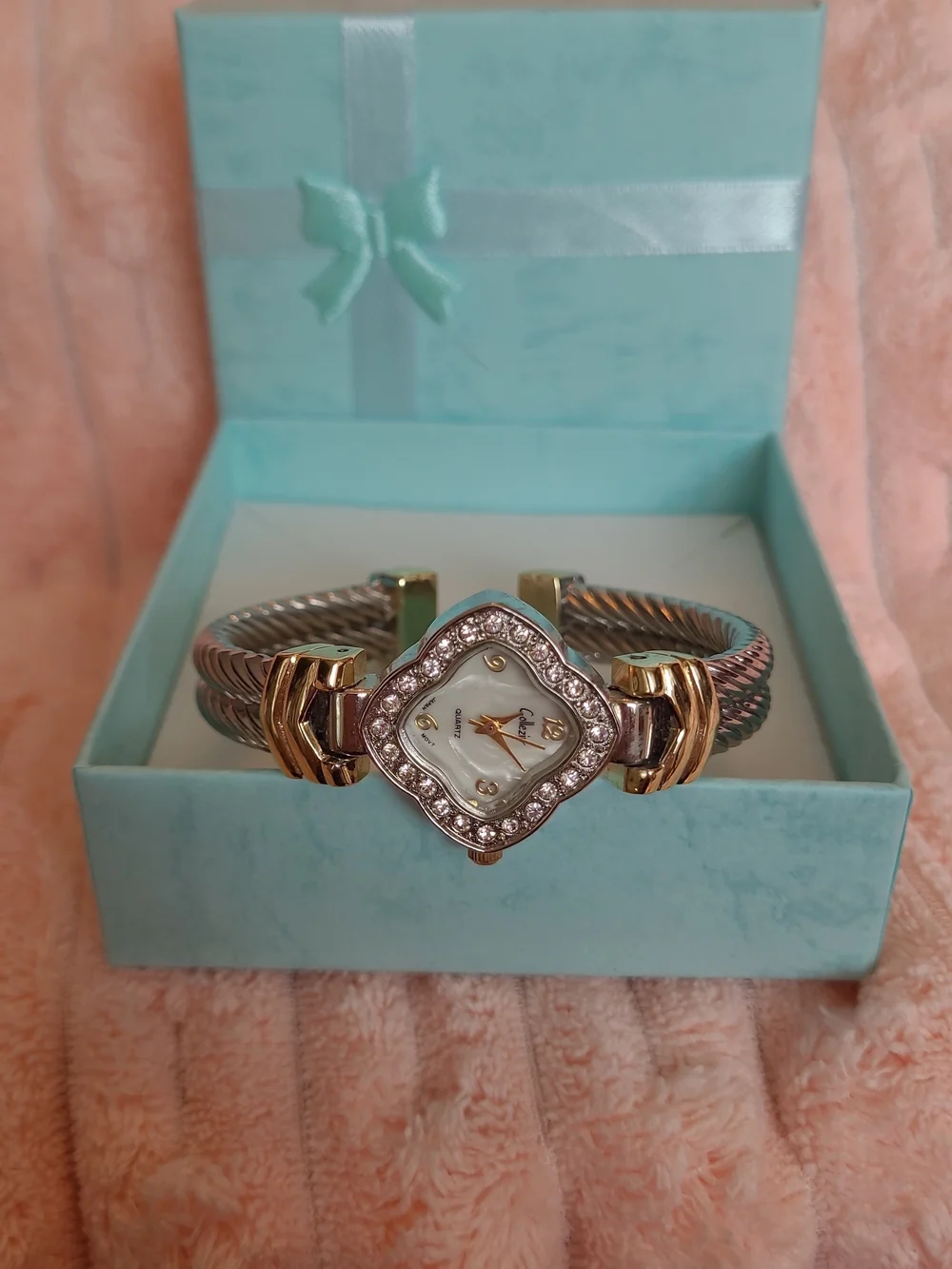 Gold & Silver Crystal-Trim Women’s Quartz Watch
